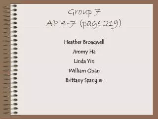 Group 7 AP 4-7 (page 219)