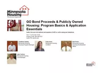 G.O. Bond Proceeds &amp; Publicly Owned Housing: Program Basics &amp; Application Essentials July 10, 2012