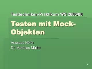 testen mit mock objekten