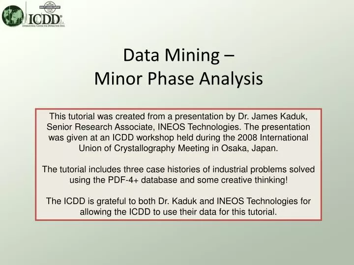 data mining minor phase analysis