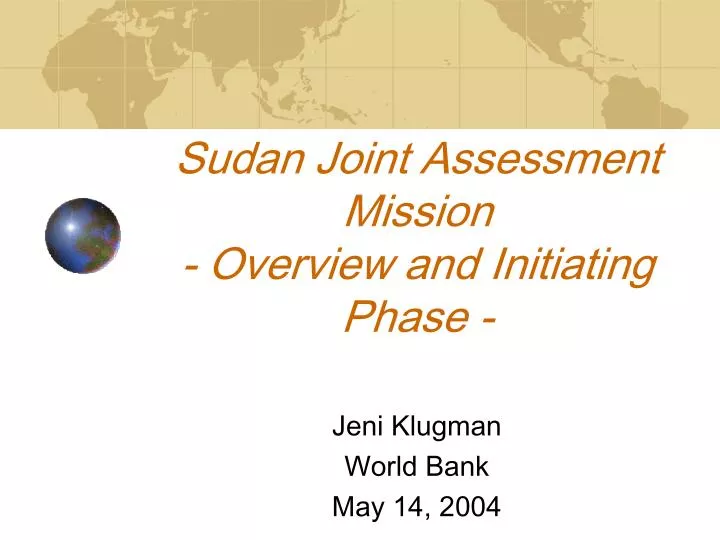 sudan joint assessment mission overview and initiating phase