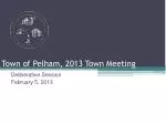 Town of Pelham, 2013 Town Meeting