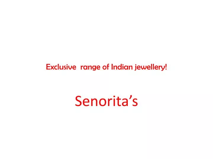 exclusive range of indian jewellery