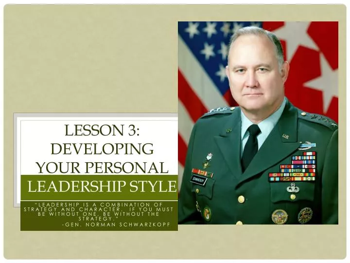 lesson 3 developing your personal leadership style