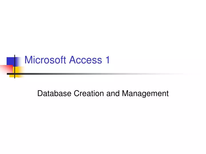 microsoft access 1