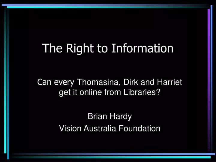 the right to information