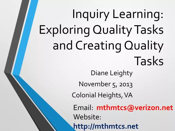 inquiry learning exploring quality tasks and creating quality tasks