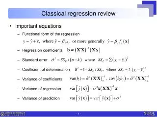 Classical regression review