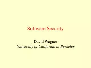 Software Security