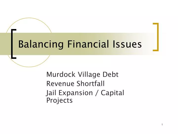 balancing financial issues