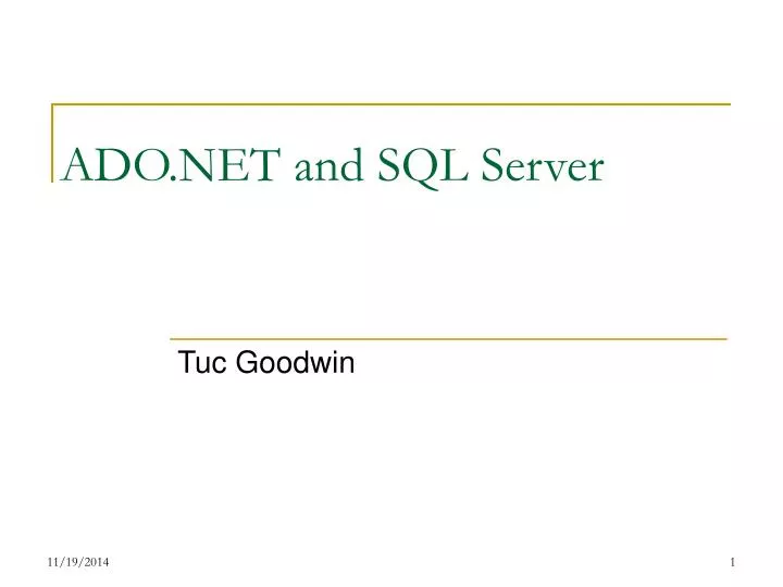 ado net and sql server