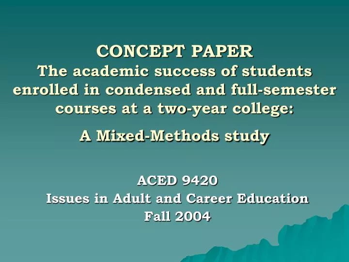 aced 9420 issues in adult and career education fall 2004