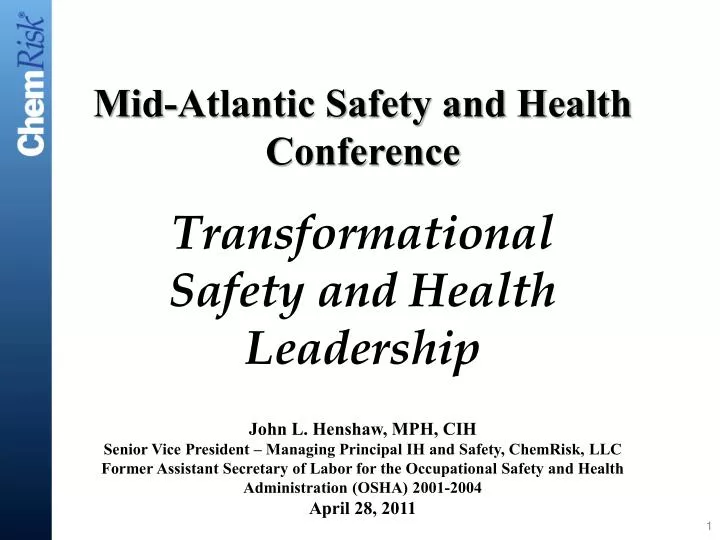transformational safety and health leadership