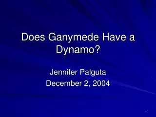 Does Ganymede Have a Dynamo?