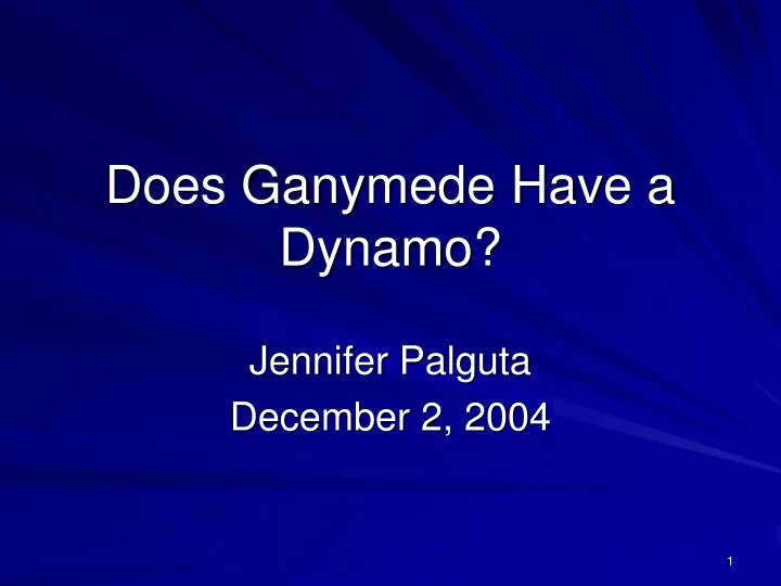does ganymede have a dynamo