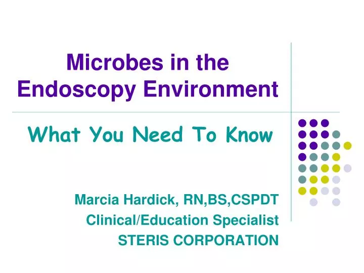 microbes in the endoscopy environment