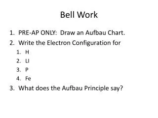 Bell Work