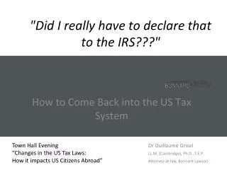 &quot; Did I really have to declare that to the IRS??? &quot;