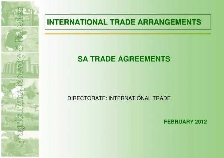 international trade arrangements