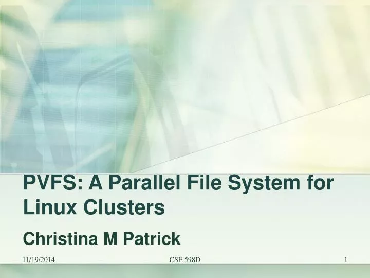 pvfs a parallel file system for linux clusters