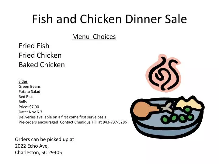 fish and chicken dinner sale