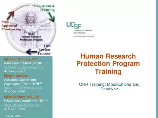 Human Research Protection Program Training