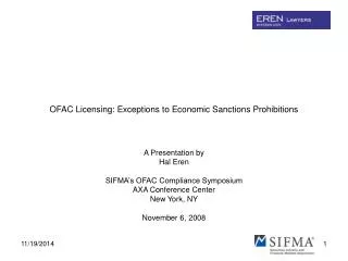 OFAC Licensing: Exceptions to Economic Sanctions Prohibitions