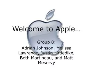 Welcome to Apple…