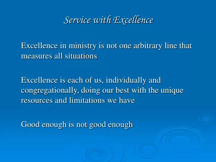 service with excellence