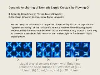 Dynamic Anchoring of Nematic Liquid Crystals by Flowing Oil