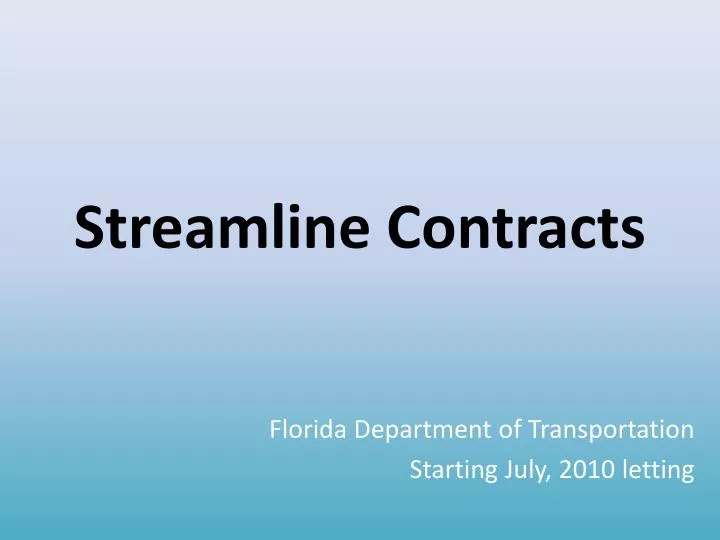 streamline contracts