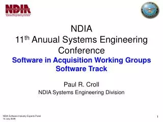NDIA Systems Engineering Division