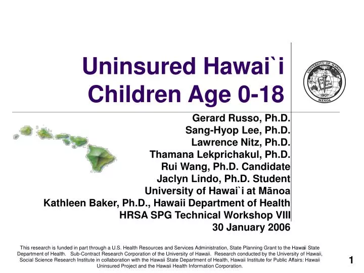 uninsured hawai i children age 0 18