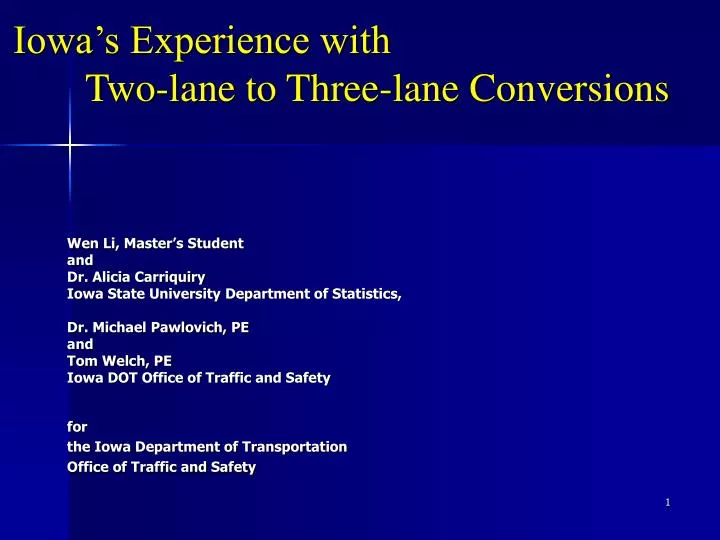 iowa s experience with two lane to three lane conversions