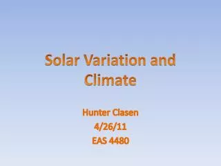 Solar Variation and Climate