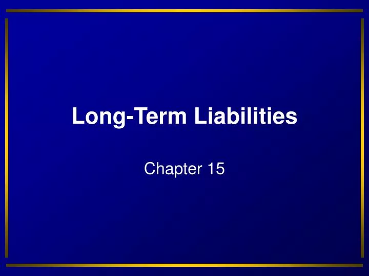 long term liabilities