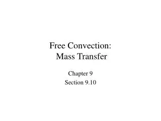 Free Convection: Mass Transfer