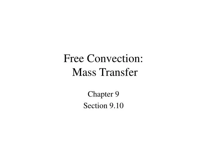 free convection mass transfer