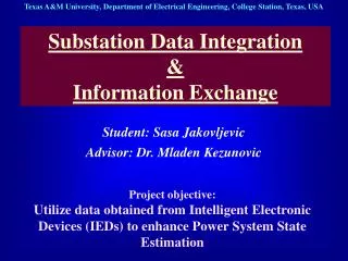 Substation Data Integration &amp; Information Exchange