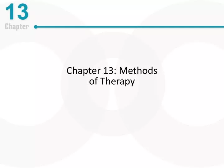 chapter 13 methods of therapy