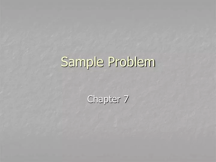 sample problem