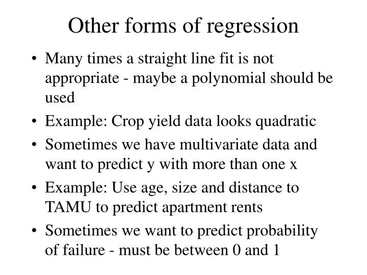 other forms of regression