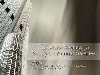 The Glass Ceiling: A Study on Annual Salaries