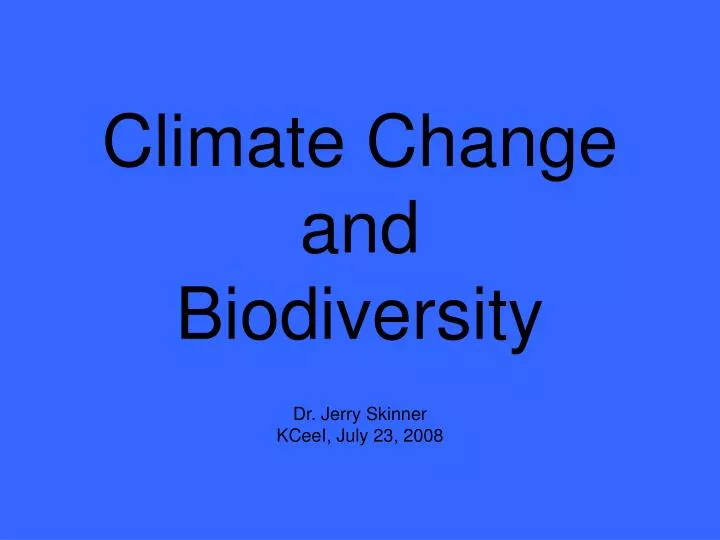 climate change and biodiversity