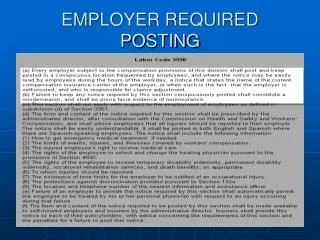 EMPLOYER REQUIRED POSTING