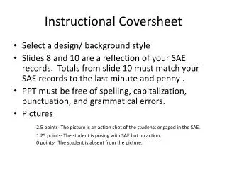 instructional coversheet