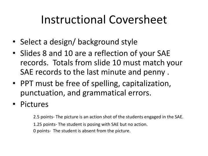 instructional coversheet