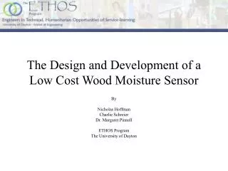 The Design and Development of a Low Cost Wood Moisture Sensor
