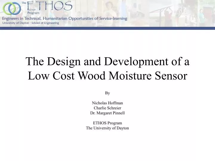 the design and development of a low cost wood moisture sensor