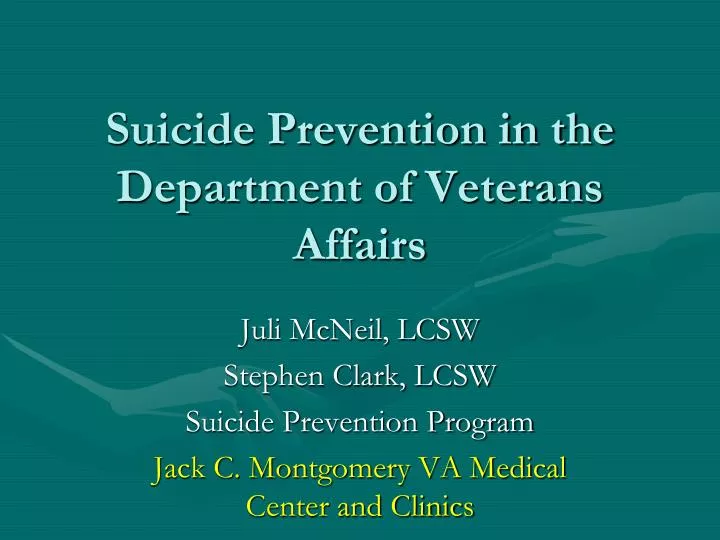 suicide prevention in the department of veterans affairs